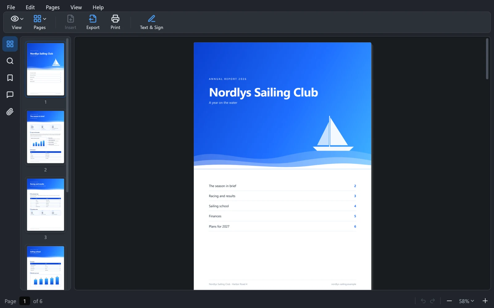 SentiriPDF in dark mode